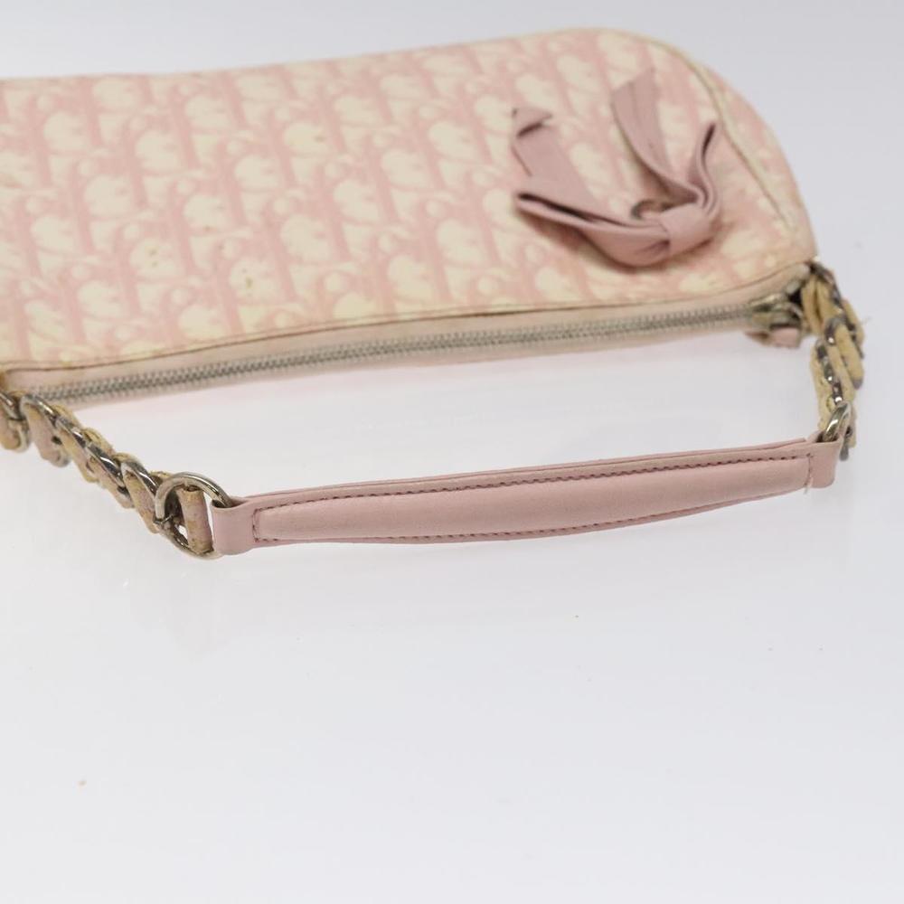 Christian Dior Trotter Canvas Romantic Chain Bag PVC Pink Silver Auth 124129 - Picture 7 of 16